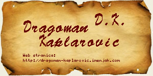 Dragoman Kaplarović vizit kartica